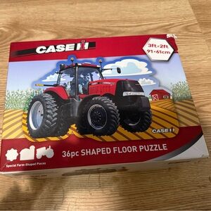 Red Tractor Shaped Floor Puzzle